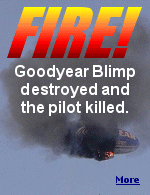 The Goodyear blimp burned and fell to the ground after an incident in Friedberg, Germany .